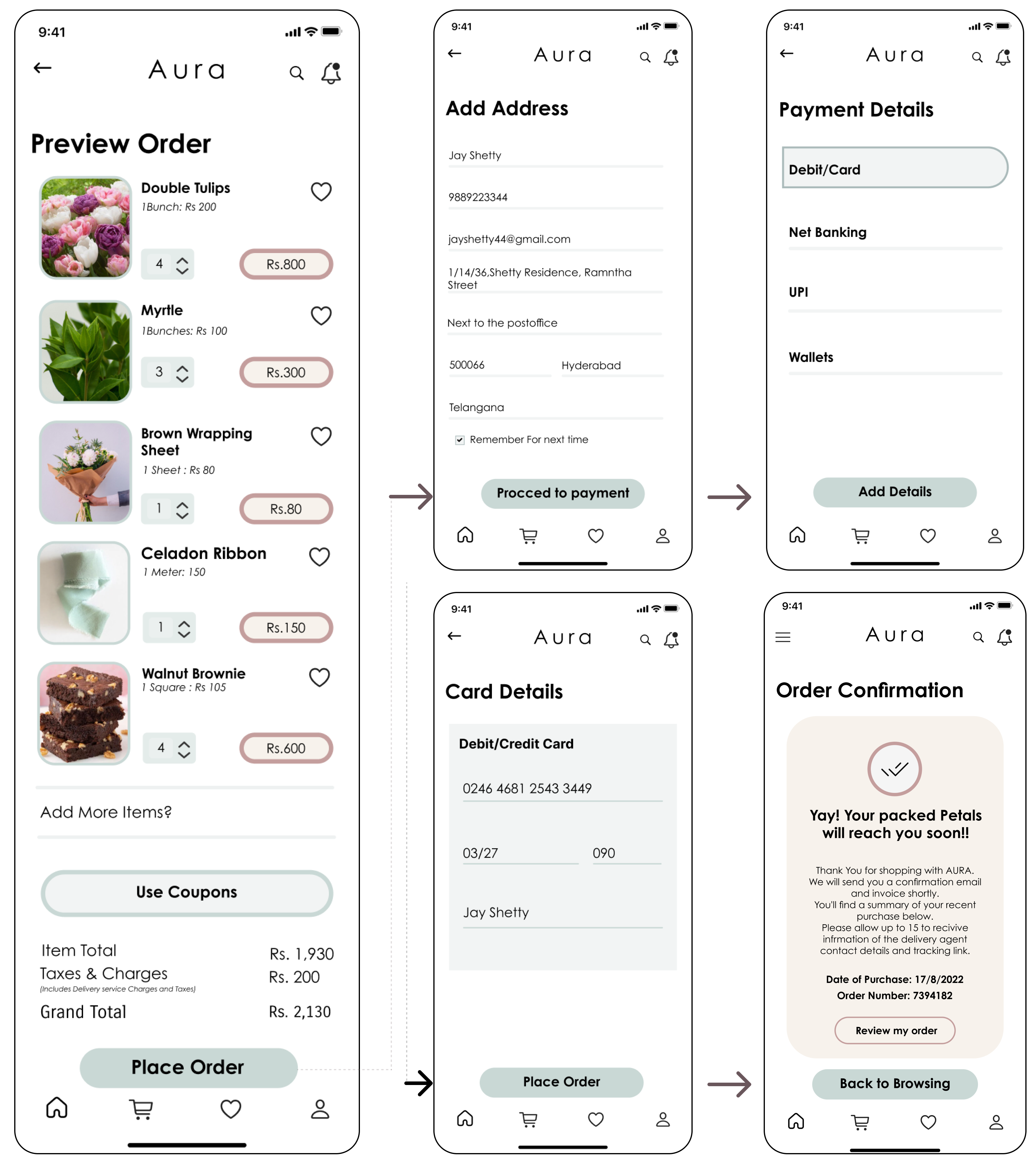 Checkout flow with delivery scheduling